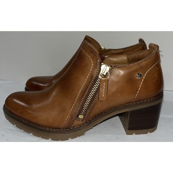 $200 PIKOLINOS LLANES Women’s Booties with Mid Heel Brandy Size EU 36 US 5.5 - Picture 2 of 9